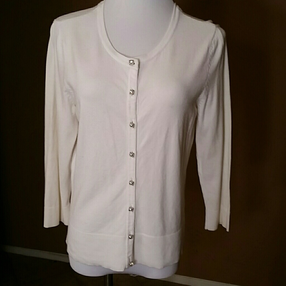 White House Black Market White cardigan